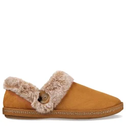 Skechers Slippers|Women's , Cozy Campfire Fresh Toast Slipper - Wide Width Chestnut