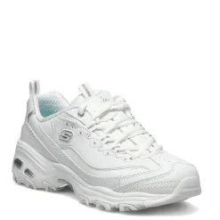 Skechers Sneakers & Athletic|Women's , D'Lites - Fresh Start Sneaker - Wide Width White/Mesh/Silver