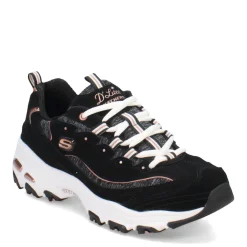 Skechers Sneakers & Athletic|Women's , D'Lites - Me Time Sneaker Black/Rose Gold