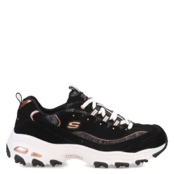 Skechers Sneakers & Athletic|Women's , D'Lites - Me Time Sneaker Black/Rose Gold