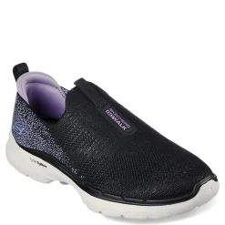 Skechers Sneakers & Athletic|Women's , GOwalk 6 - Glimmering Slip-On Black/Lavender