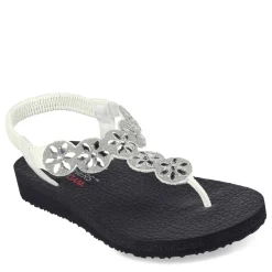 Skechers Sandals|Women's , Meditation - Sparkly Fleur Sandal White