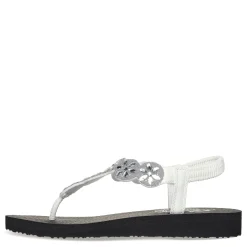 Skechers Sandals|Women's , Meditation - Sparkly Fleur Sandal White