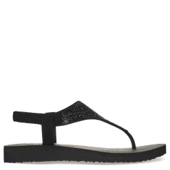 Skechers Sandals|Women's , Meditation - Rockstar Sandal Black