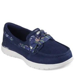 Skechers Boat Shoes|Women's , On-the-GO Flex - Seaside Daisy Slip-On Navy