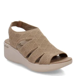 Skechers Wedges|Women's , Pier Lite - Crochet Sandal Mocha