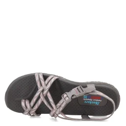 Skechers Sandals|Women's , Reggae Strappy Sling Sandal Gray