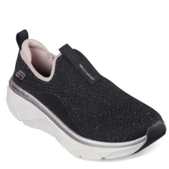 Skechers Sneakers & Athletic|Women's , Relaxed Fit: D'Lux Walker 2.0 - Sparkle Forever Sneaker Black Rose Gold