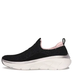Skechers Sneakers & Athletic|Women's , Relaxed Fit: D'Lux Walker 2.0 - Sparkle Forever Sneaker Black Rose Gold
