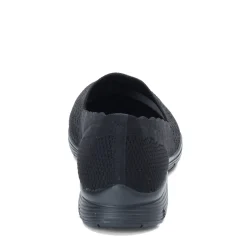 Skechers Slip-On Shoes|Women's , Seager - Stat Flat - Wide Width Black/Black