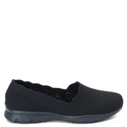 Skechers Slip-On Shoes|Women's , Seager Stat Slip-On Black/Black