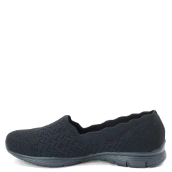 Skechers Slip-On Shoes|Women's , Seager Stat Slip-On Black/Black