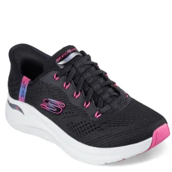Skechers Sneakers & Athletic|Women's , Slip-ins: Arch Fit 2.0 - Easy Chic Sneaker Black/Hot Pink