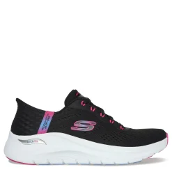 Skechers Slip-On Shoes|Women's , Slip-ins: Arch Fit 2.0 - Easy Chic Sneaker Black/Hot Pink