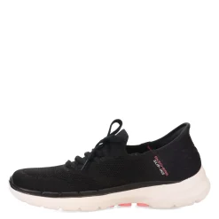 Skechers Sneakers & Athletic|Women's , Slip-ins: GO WALK 6 - Lovely Day Sneaker Black Hot Pink