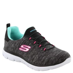 Skechers Sneakers & Athletic|Women's , Summits - Quick Getaway - Wide Width Black / Blue