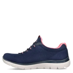 Skechers Sneakers & Athletic|Women's , Summits - Cool Classic Sneaker - Wide Width Navy / Pink