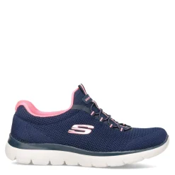 Skechers Sneakers & Athletic|Women's , Summits - Cool Classic Sneaker Navy / Pink