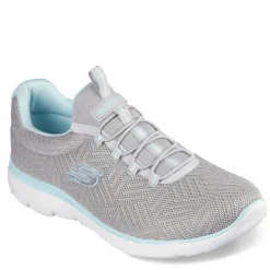 Skechers Slip-On Shoes|Women's , Summits - Artistry Chic Sneaker Grey Light Blue