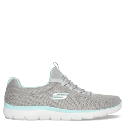Skechers Slip-On Shoes|Women's , Summits - Artistry Chic Sneaker Grey Light Blue