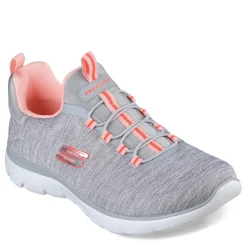 Skechers Slip-On Shoes|Women's , Summits - Fresh Impression Sneaker - Wide Width Grey Coral