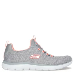 Skechers Slip-On Shoes|Women's , Summits - Fresh Impression Sneaker - Wide Width Grey Coral