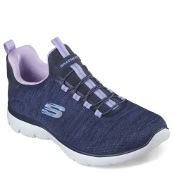 Skechers Slip-On Shoes|Women's , Summits - Fresh Impression Sneaker Navy Lavender