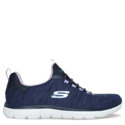 Skechers Slip-On Shoes|Women's , Summits - Fresh Impression Sneaker Navy Lavender