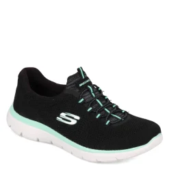 Skechers Sneakers & Athletic|Women's , Summits - Cool Classic Sneaker - Wide Width Black Turquoise