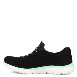 Skechers Sneakers & Athletic|Women's , Summits - Cool Classic Sneaker - Wide Width Black Turquoise