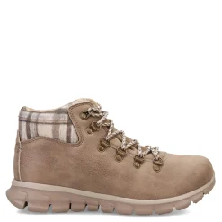 Skechers Boots|Women's , Synergy - Plaid Mood Boot Taupe