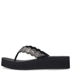 Skechers Wedges|Women's , Vinyasa - Happy Spring Sandal Black