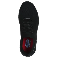 Skechers Work Sneakers & Athletic|Women's , Relaxed Fit: BOBS Sport Squad Chaos Slip Resistant Sneaker Black