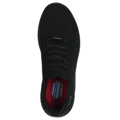 Skechers Work Sneakers & Athletic|Women's , Relaxed Fit: BOBS Sport Squad Chaos Slip Resistant Sneaker - Wide Width Black