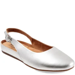 Soft Walk Flats|Women's , Sandy Flat Silver