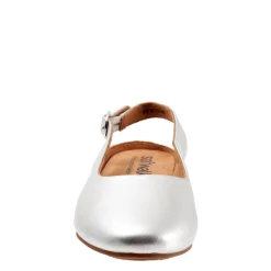 Soft Walk Flats|Women's , Sandy Flat Silver