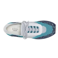 SOUL Naturalizer Sneakers & Athletic|Women's , Charlie-Knit Slip-On Sneaker Grey Turquoise