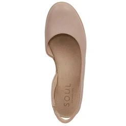 SOUL Naturalizer Flats|Women's , Idea Slingback Ballet Flat Blush Faux Leather