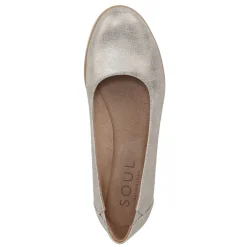 SOUL Naturalizer Flats|Women's , Idea Ballet Flat Gold Metallic Wash