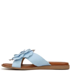 SOUL Naturalizer Sandals|Women's , Joyful Slide Light Blue Faux Leather
