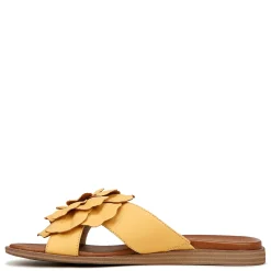 SOUL Naturalizer Sandals|Women's , Joyful Slide Amber Glow Faux Leather