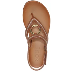 SOUL Naturalizer Sandals|Women's , Sunny Thong Sandal Brown