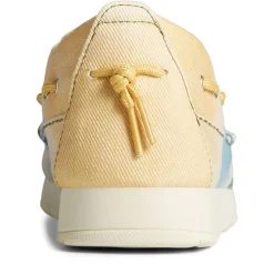 Sperry Slip-On Shoes|Women's , Moc-Sider Canvas Slip-On Green Yellow