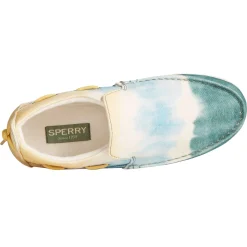 Sperry Slip-On Shoes|Women's , Moc-Sider Canvas Slip-On Green Yellow