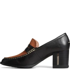 Sperry Loafers|Women's , Seaport Two-Tone Penny Pump Black / Tan