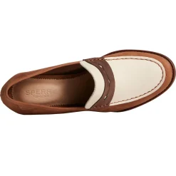 Sperry Loafers|Women's , Seaport Two-Tone Penny Pump Brown / Cream