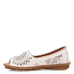 Spring Step Flats|Women's , Brandal Slip-On White