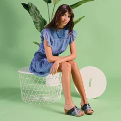 Spring Step Sandals|Women's , Footy Sandal Blue Multi