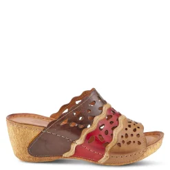 Spring Step Wedges|Women's , Footy Sandal Brown Multi