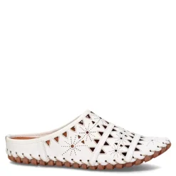 Spring Step Flats|Women's , Fusalide Mule White